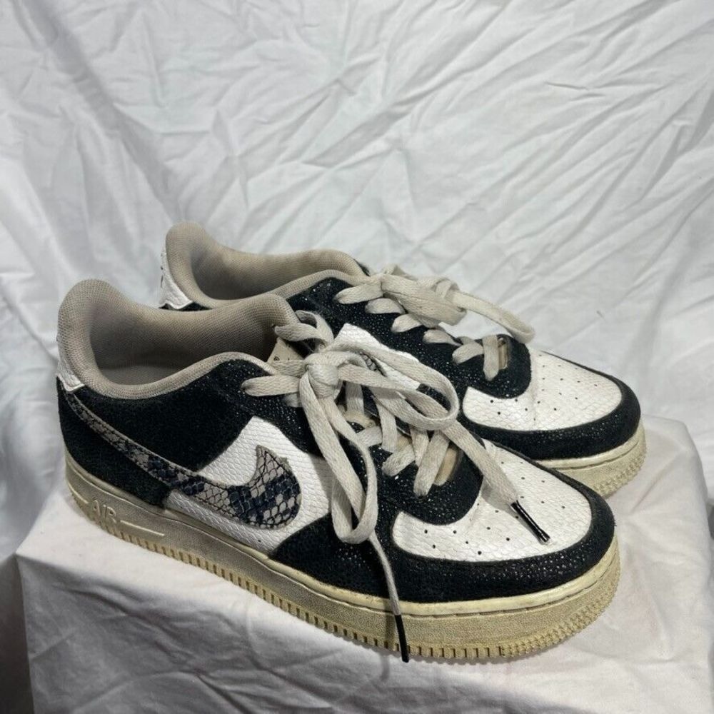 Nike Shoes Air Force 1 Youth 7Y Panda Black White Snakeskin Sneaker 820438-111